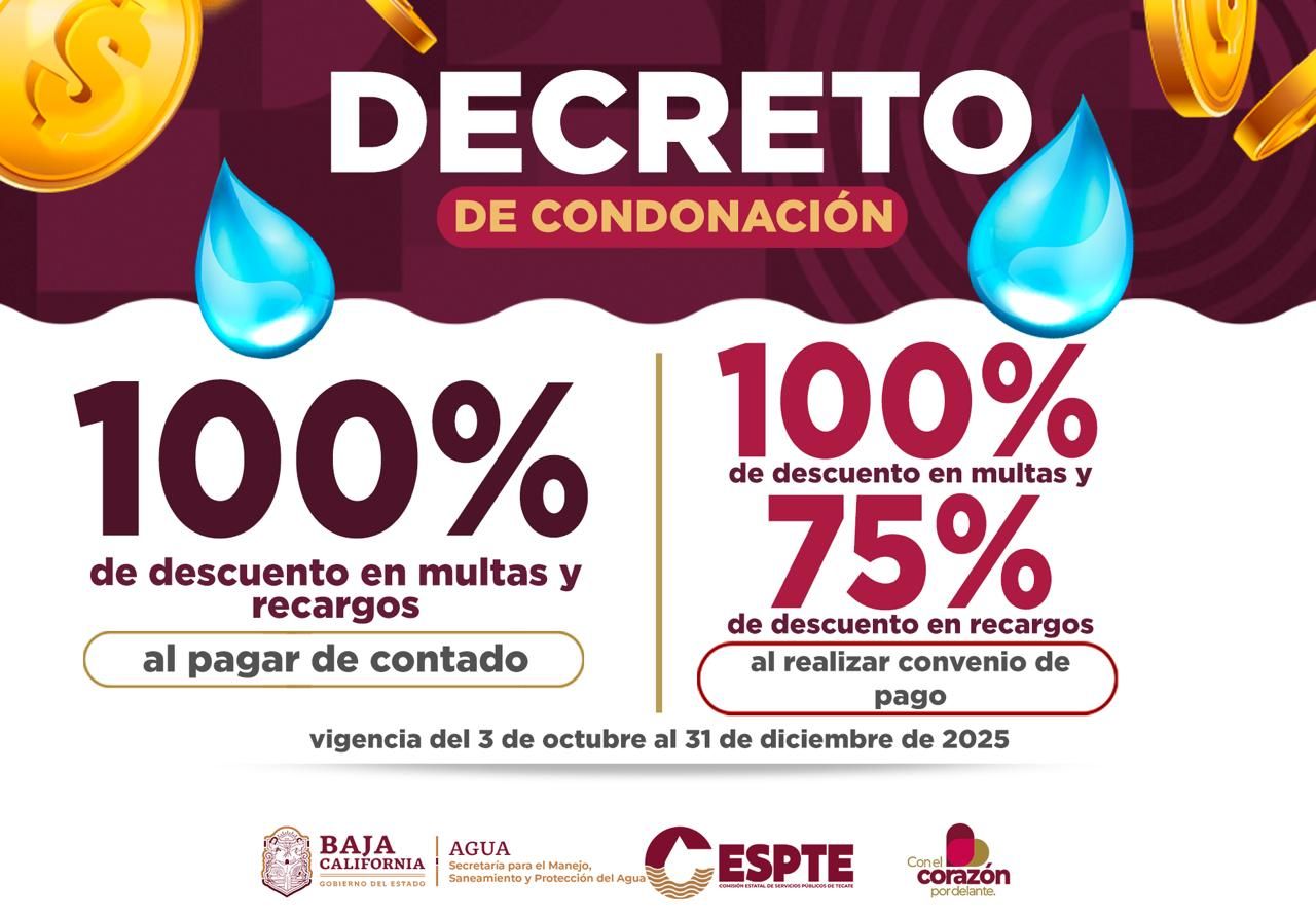CESPTE ANUNCIA CONDONACIÓN DE MULTAS Y RECARGOS PARA USUARIOS DOMÉSTICOS Y COMERCIALES