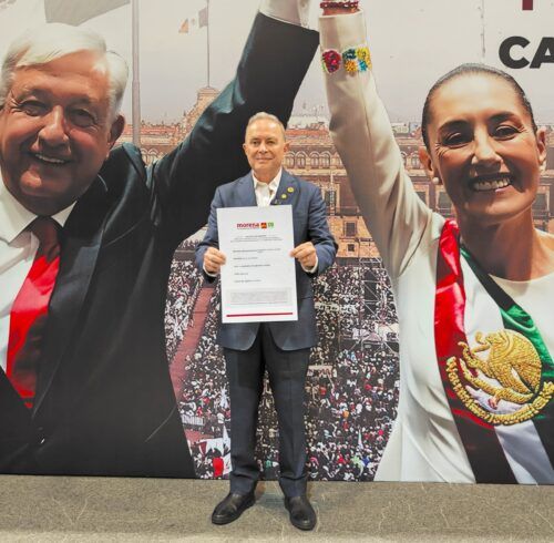 UNIDAD, ORDEN, PROGRESO Y MANO DURA, PROMETE CASTRO TRENTI EN SU REGISTRO COMO ASPIRANTE A LA COORDINACIÓN ESTATAL DE MORENA EN BC