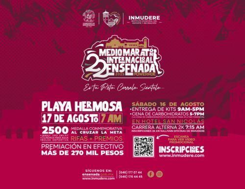 HOY ÚLTIMO DÑIA PARA INSCRIBIRSE ENE L XXII MEDIO MARATÓN INTERNACIONAL POWERADE ENSENADA 2025