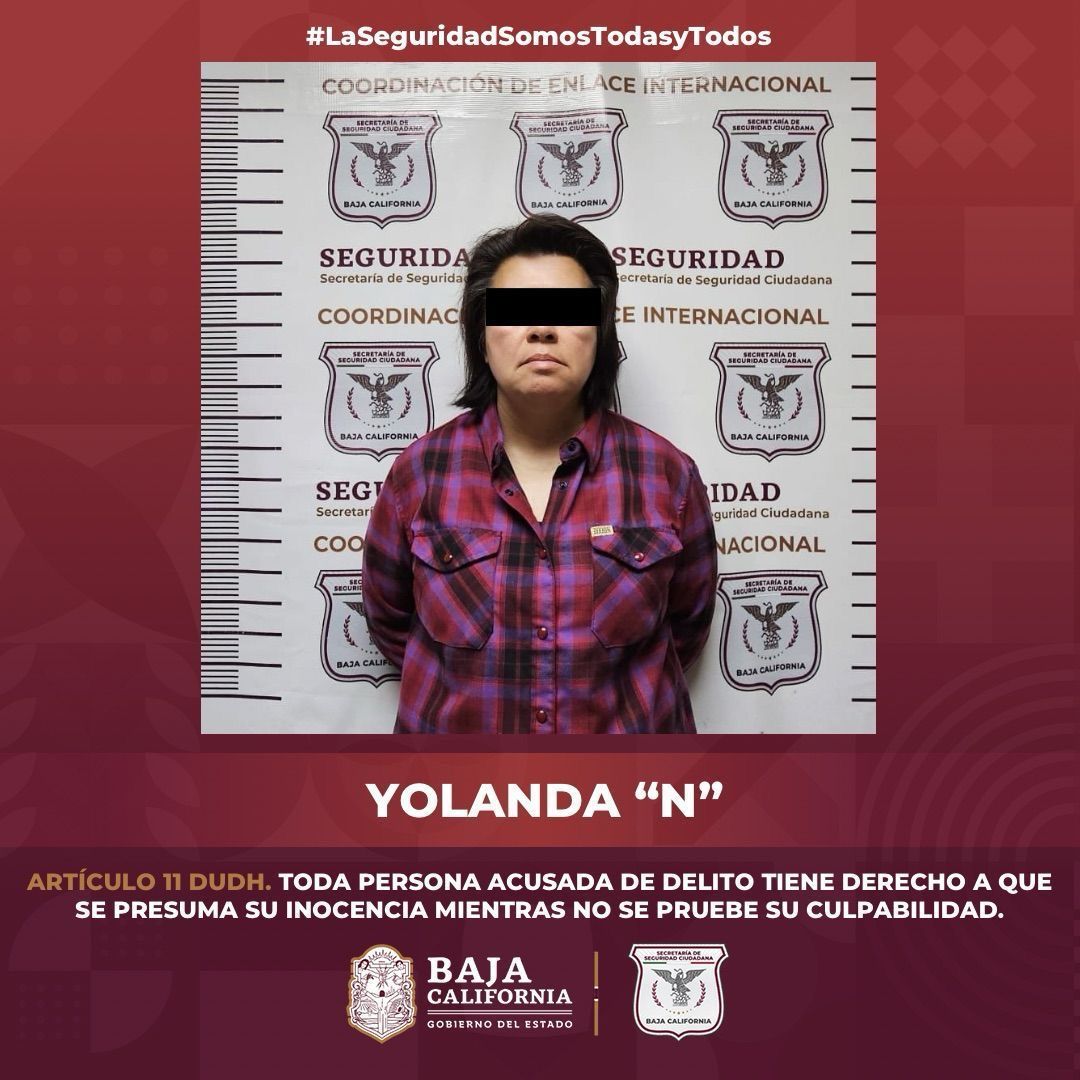 FUERZA ESTATAL APREHENDE EN MEXICALI A MUJER ACUSADA DE HOMICIDIO EN ESTADOS UNIDOS