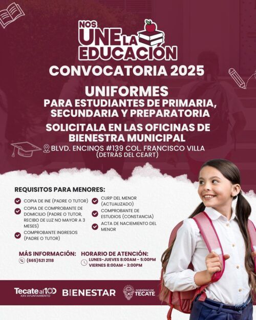 GOBIERNO DE TECATE INVITA A APROVECHAR LA CAMPAÑA “NOS UNE LA EDUCACIÓN”