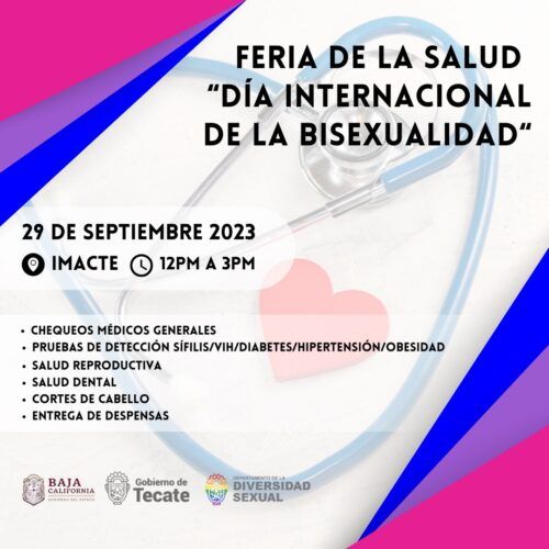 DEPARTAMENTO DE LA DIVERSIDAD SEXUAL INVITA A FERIA DE LA SALUD