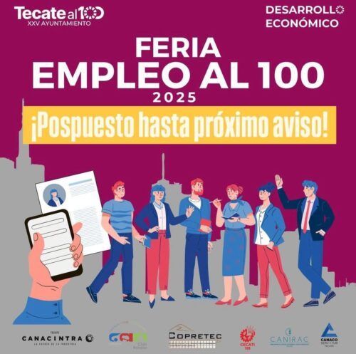 SE POSPONE FERIA DE EMPLEO AL 100 HASTA NUEVO AVISO