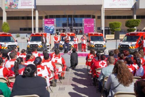 ENTREGA GOBIERNO DE MARINA DEL PILAR NUEVAS AMBULANCIAS A LA CRUZ ROJA