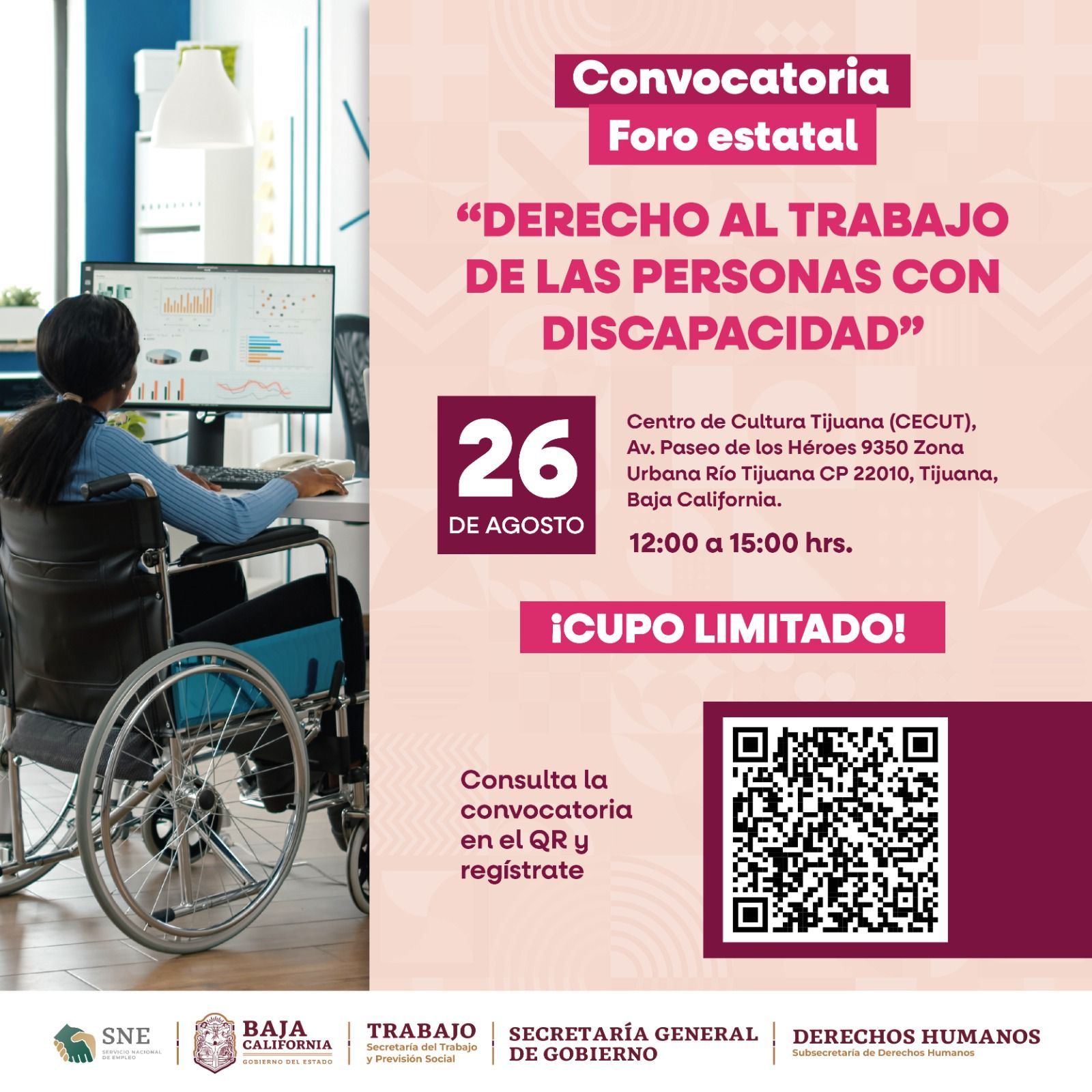 BAJA CALIFORNIA CONVOCA AL FORO ESTATAL “DERECHO AL TRABAJO DE LAS PERSONAS CON DISCAPACIDAD”
