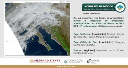 HAY PROBABILIDAD DE LLUVIAS EN LAS PRÓXIMAS HORAS EN BAJA CALIFORNIA: PROTECCIÓN CIVIL