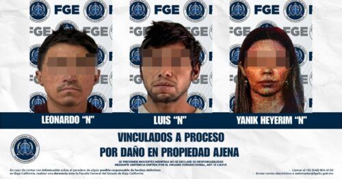 TECATE: VINCULAN A PROCESO DE TRES PERSONAS POR DAÑO EN PROPIEDAD AJENA