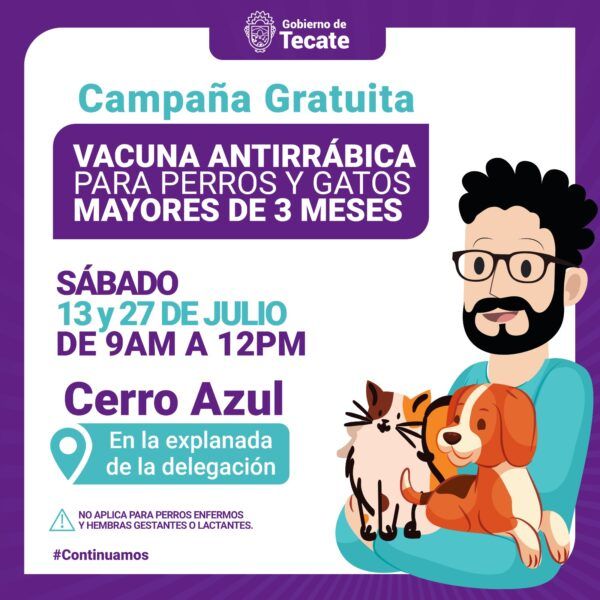 REALIZARÁN JORNADA ANTIRRÁBICA EN CERRO AZUL
