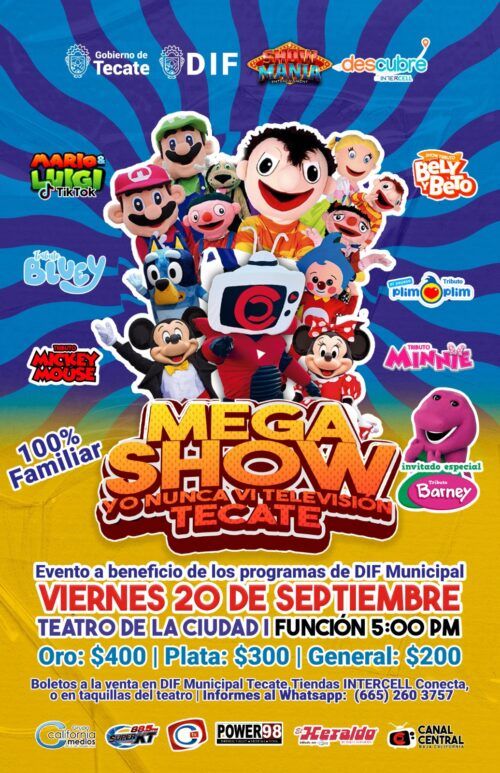 DIF MUNICIPAL TECATEINVITA AL MEGA SHOW RECAUDATORIO “YO NUNCA VI TELEVISIÓN”