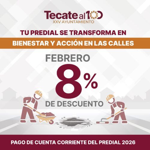 INVITAN A APROVECHAR 8% DE DESCUENTO EN EL PAGO DEL IMPUESTO PREDIAL DURANTE FEBRERO