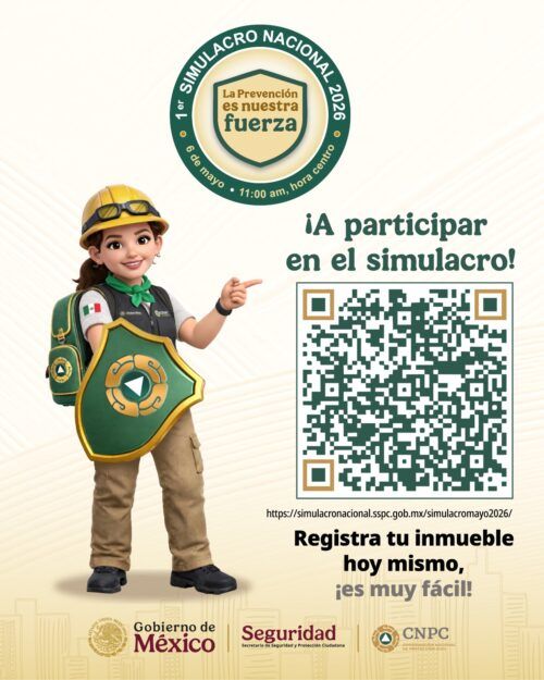 INVITA PROTECCIÓN CIVIL ESTATAL A PARTICIPAR EN EL PRIMER SIMULACRO NACIONAL 2026