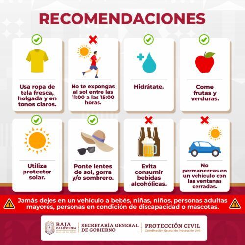 EXHORTAN A TOMAR MEDIDAS PARA PROTEGERSE DE LAS ALTAS TEMPERATURAS