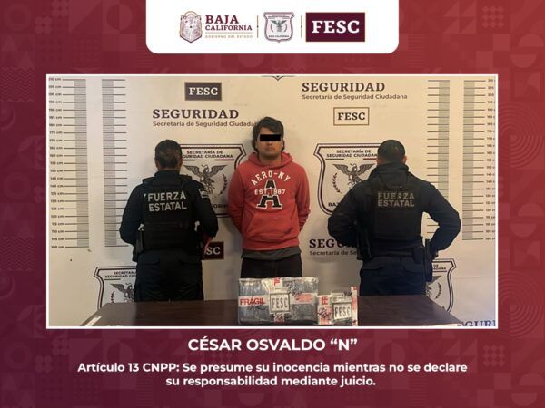 CONFISCA FESC ARMAS DE FUEGO CORTAS Y CARTUCHOS ÚTILES; HAY UN DETENIDO