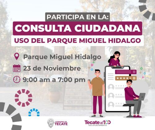 INVITAN A PARTICIPAR EN CONSULTA CIUDADANA SOBRE EL USO DEL ESCPACIO PÚBLICO EN EL PARQUE MIGUEL HIDALGO