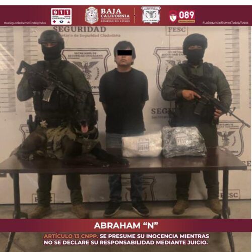 ASEGURAN 2.5 KILOGRAMOS DE METANFETAMINA EN TIJUANA; HAY UN HOMBRE DETENIDO
