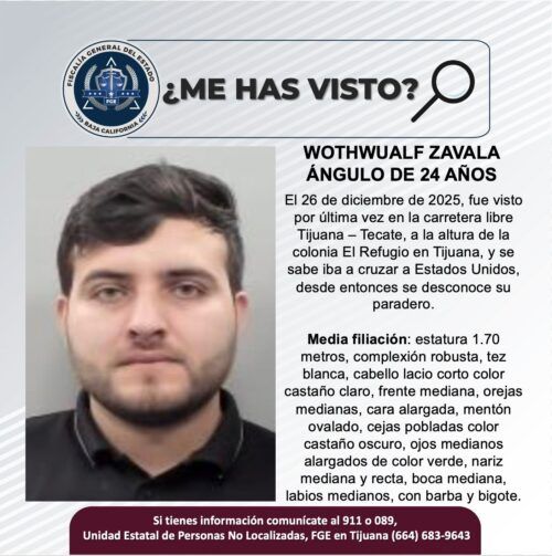 SOLICITAN APOYO PARA LOCALIZAR A WOTHWUALF ZAVALA ÁNGULO DE 24 AÑOS