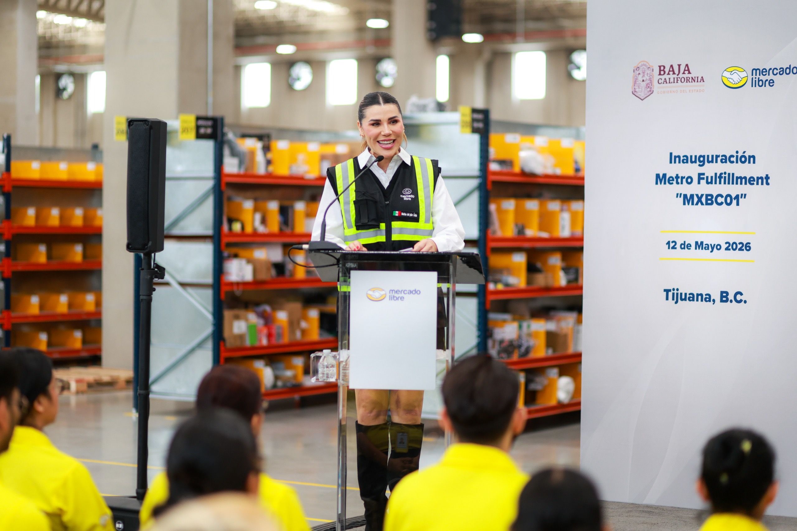 INAUGURA GOBERNADORA MARINA DEL PILAR CENTRO DE DISTRIBUCIÓN DE MERCADO LIBRE EN TIJUANA PARA FORTALECER EL COMERCIO ELECTRÓNICO