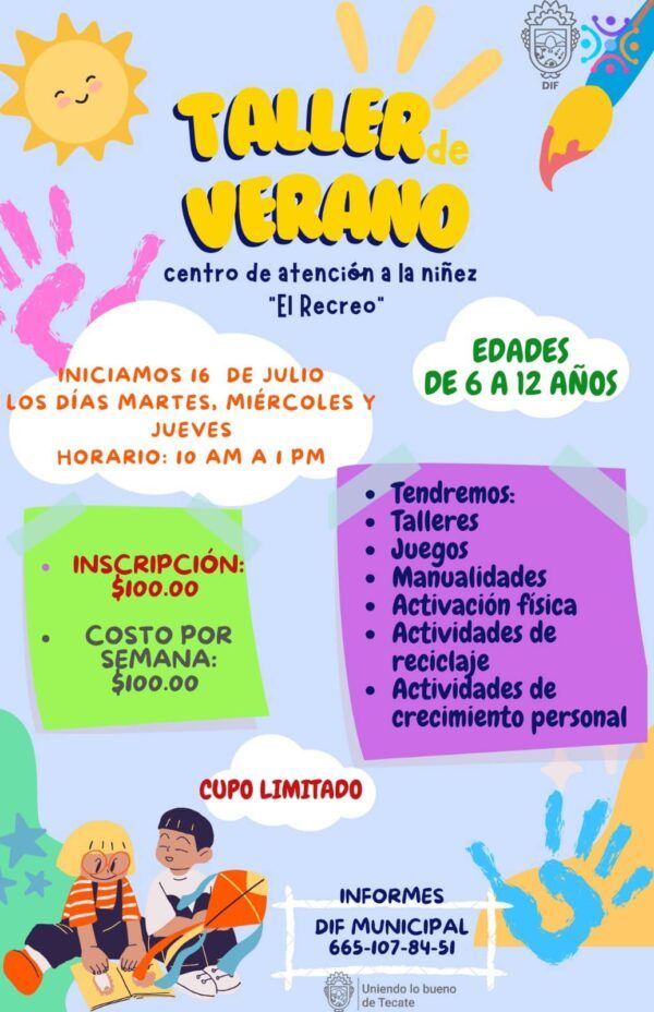 INVITA DIF TECATE A SU CURSO DE VERANO