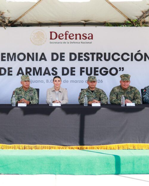 DESTRUYEN EN BAJA CALIFORNIA MÁS DE 1 MIL 700 ARMAS DECOMISADAS PARA FORTALECER LA PAZ: GOBERNADORA MARINA DEL PILAR
