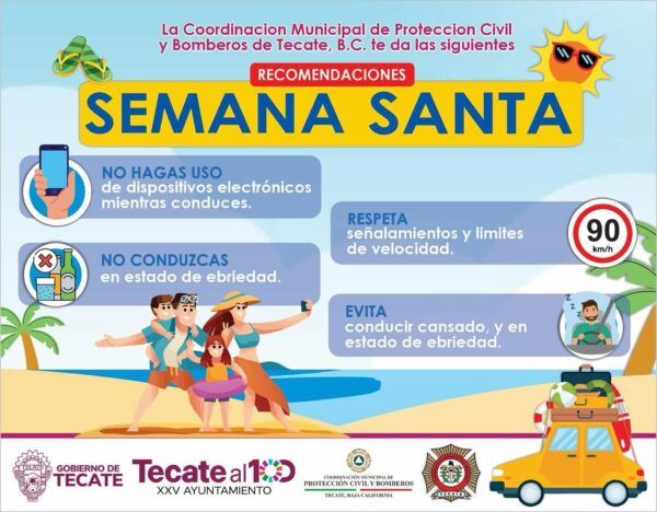 GOBIERNO DE TECATE LLAMA A DISFRUTAR DEL PERIODO VACACIONAL DE MANERA SEGURA Y RESPONSABLE
