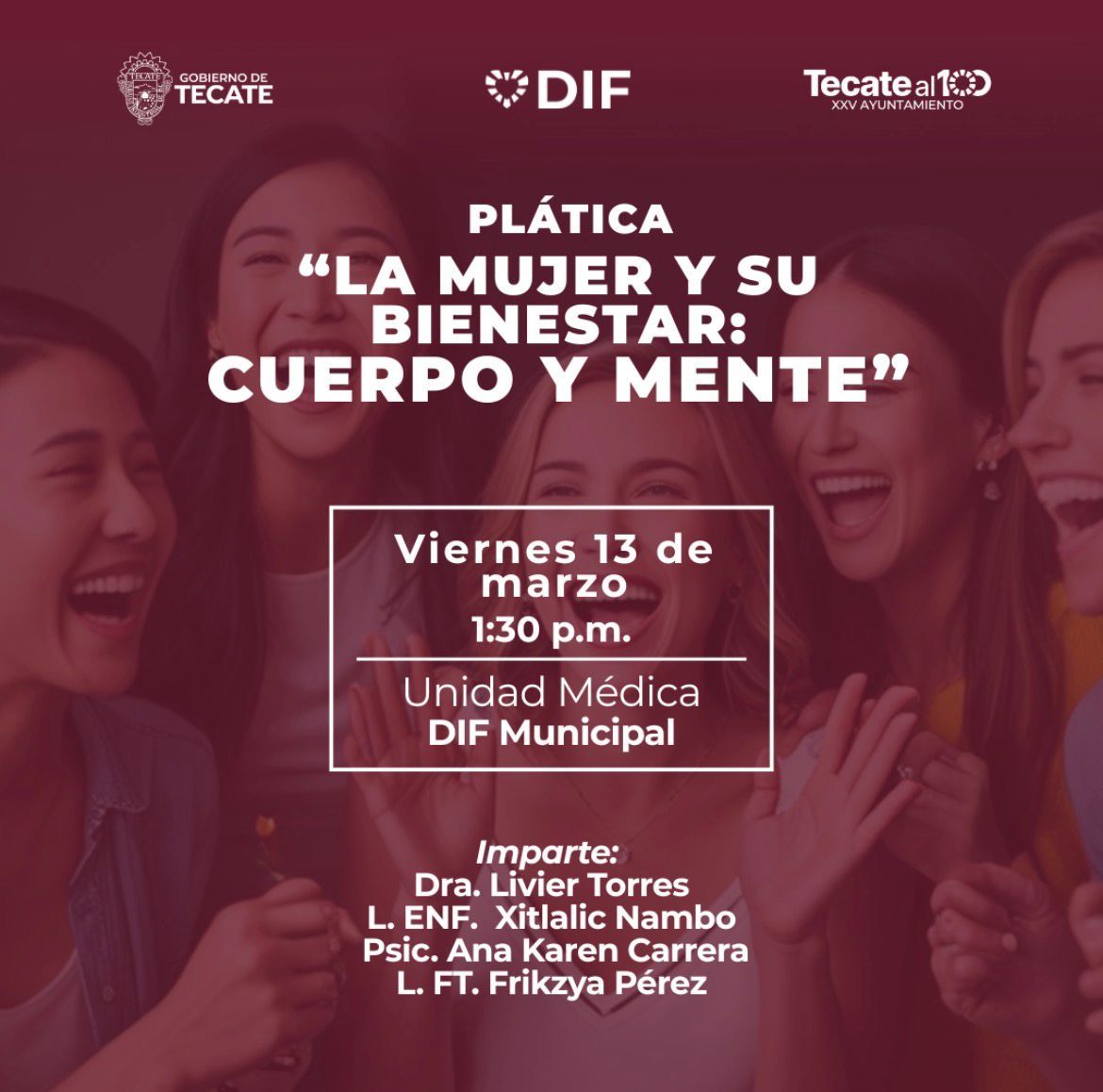DIF TECATE INVITA A PLÁTICA SOBRE BIENESTAR INTEGRAL DE LA MUJER