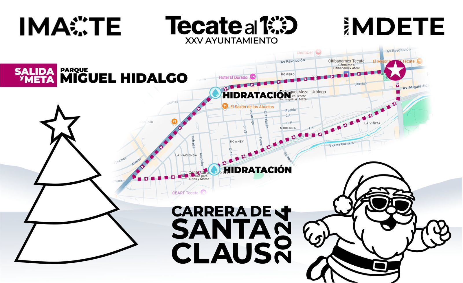 INVITA GOBIERNO MUNICIPAL A UNIRSE A LA CARRERA DE SANTA CLAUS Y CELEBRAR LA NAVIDAD EN TECATE