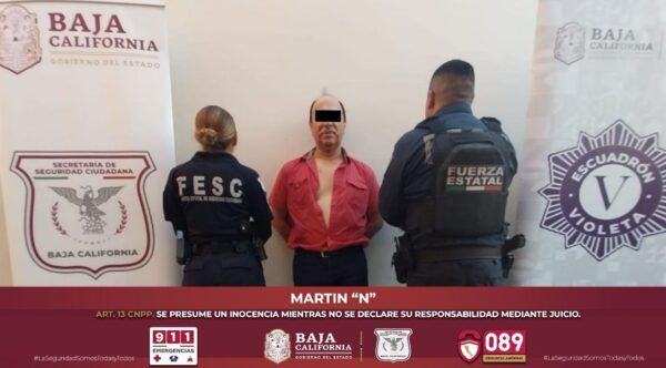 POR VIOLENCIA FAMILIAR, AGENTES DE ESCUADRÓN VIOLETA DETIENEN A SUJETO EN TIJUANA