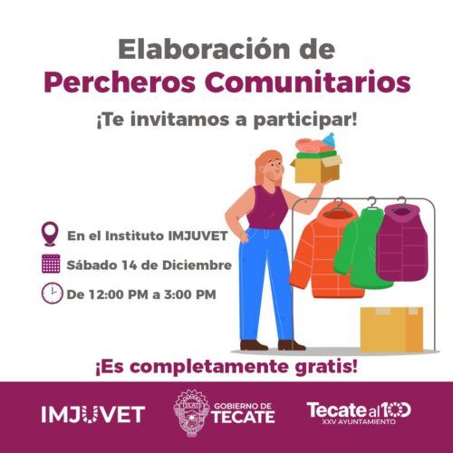 INVITA IMJUVET A PARTICIPAR EN LA ELABORACIÓN DE PERCHEROS COMUNITARIOS