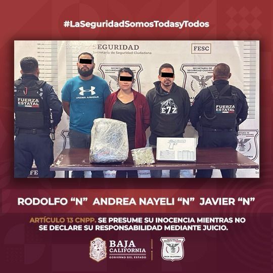 ASEGURA FUERZA ESTATAL UN ARMA DE FUEGO Y CHALECOS TÁCTICOS EN TIJUANA; HAY TRES PERSONAS DETENIDAS