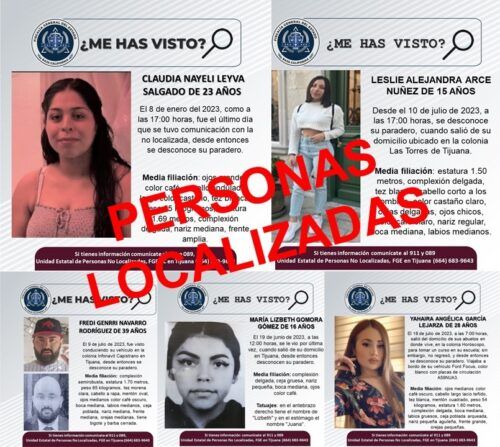 FGE LOCALIZA A CINCO PERSONAS QUE CONTABAN CON REPORTE DE BÚSQUEDA