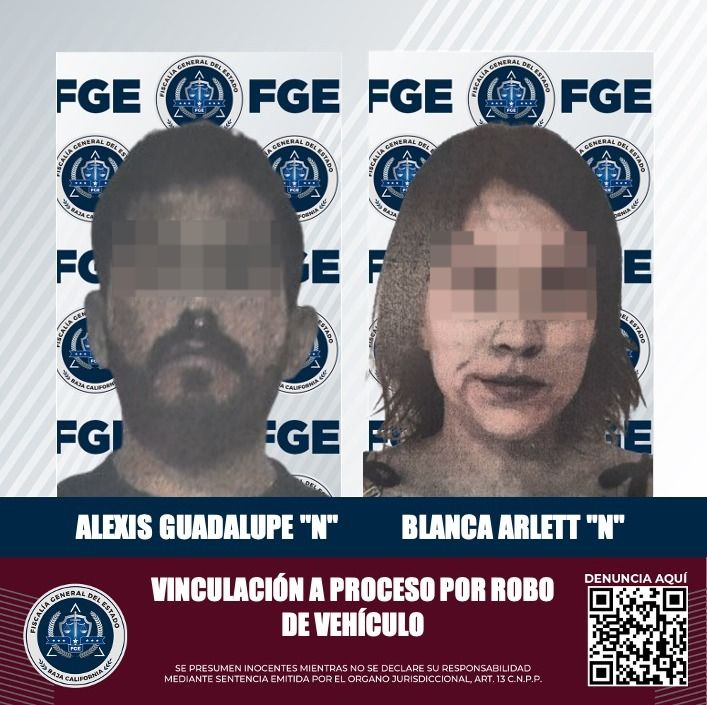 UNA MUJER Y UN HOMBRE SON VINCULADOS A PROCESO POR ROBO DE VEHÍCULO