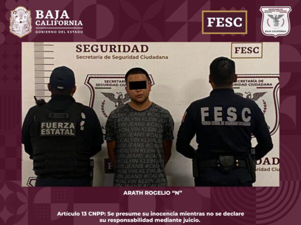 CAPTURA FUERZA ESTATAL A PRESUNTO HOMICIDA EN TIJUANA