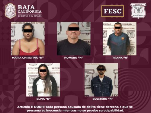 DETIENEN A 5 PRÓFUGOS DE LA JUSTICIA DE ESTADOS UNIDOS EN BC