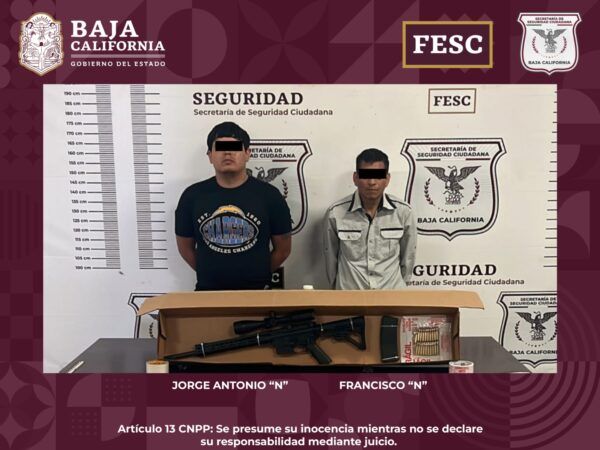 DETIENE FUERZA ESTATAL A DOS PRESUNTOS GENERADORES DE VIOLENCIA; LES DECOMISA UN ARMA DE FUEGO LARGA