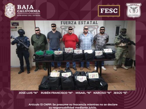 DETIENEN A 5 PERSONAS CON MÁS DE 200 PAQUETES DE COCAÍNA Y FENTANILO