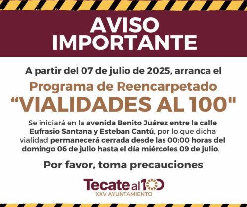 ANUNCIA ROMAN COTA ARRANQUE DEL PROGRAMA DE REENCARPETADO “VIALIDADES AL 100”