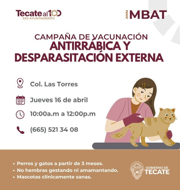 INVITAN A CAMPAÑA DE VACUNACIÓN ANTIRRABICA Y DESPARACITACION