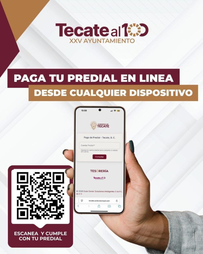 GOBIERNO DE TECATE HABILITA EL PAGO DEL IMPUESTO PREDIAL EN LÍNEA