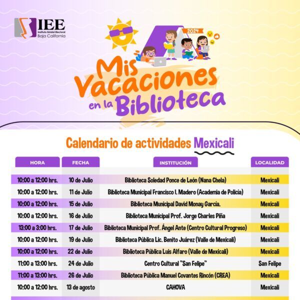 INVITA IEEBC A PASAR LAS VACACIONES EN LA BIBLIOTECA