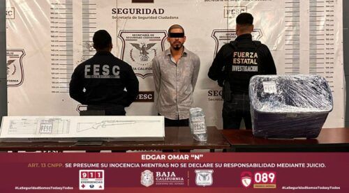 TECATE: CAE SUJETO CON ARMA LARGA, CIENTOS DE CARTUCHOS Y DROGAS EN OPERATIVO CÓNDOR II