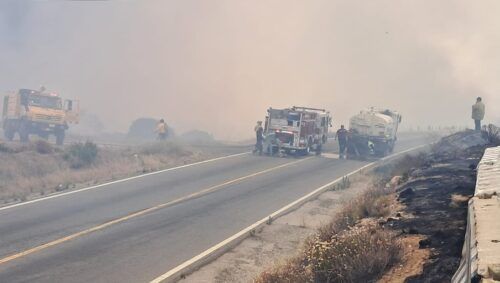 INCENDIO DEJA SIN LUZ A POBLADORES DE LA RUMOROSA, TECATE
