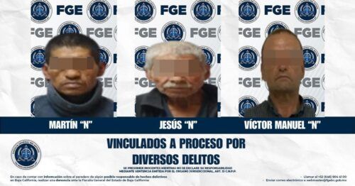 VINCULAN A TRES SUJETOS POR DIVERSOS DELITOS EN TECATE