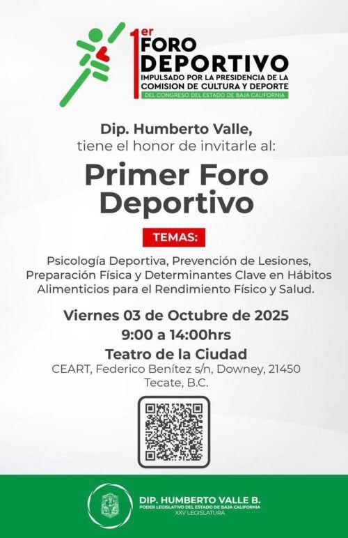 BETO VALLE CONVOCA AL PRIMER FORO DEPORTIVO EN TECATE