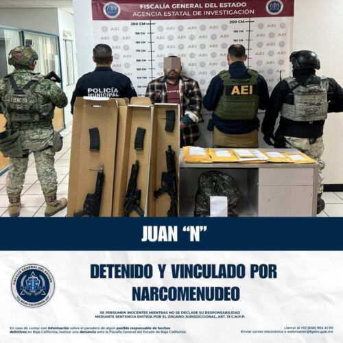 CAPTURAN Y VINCULACIÓN A PROCESO A JUAN “N” POR NARCOMENUDEO