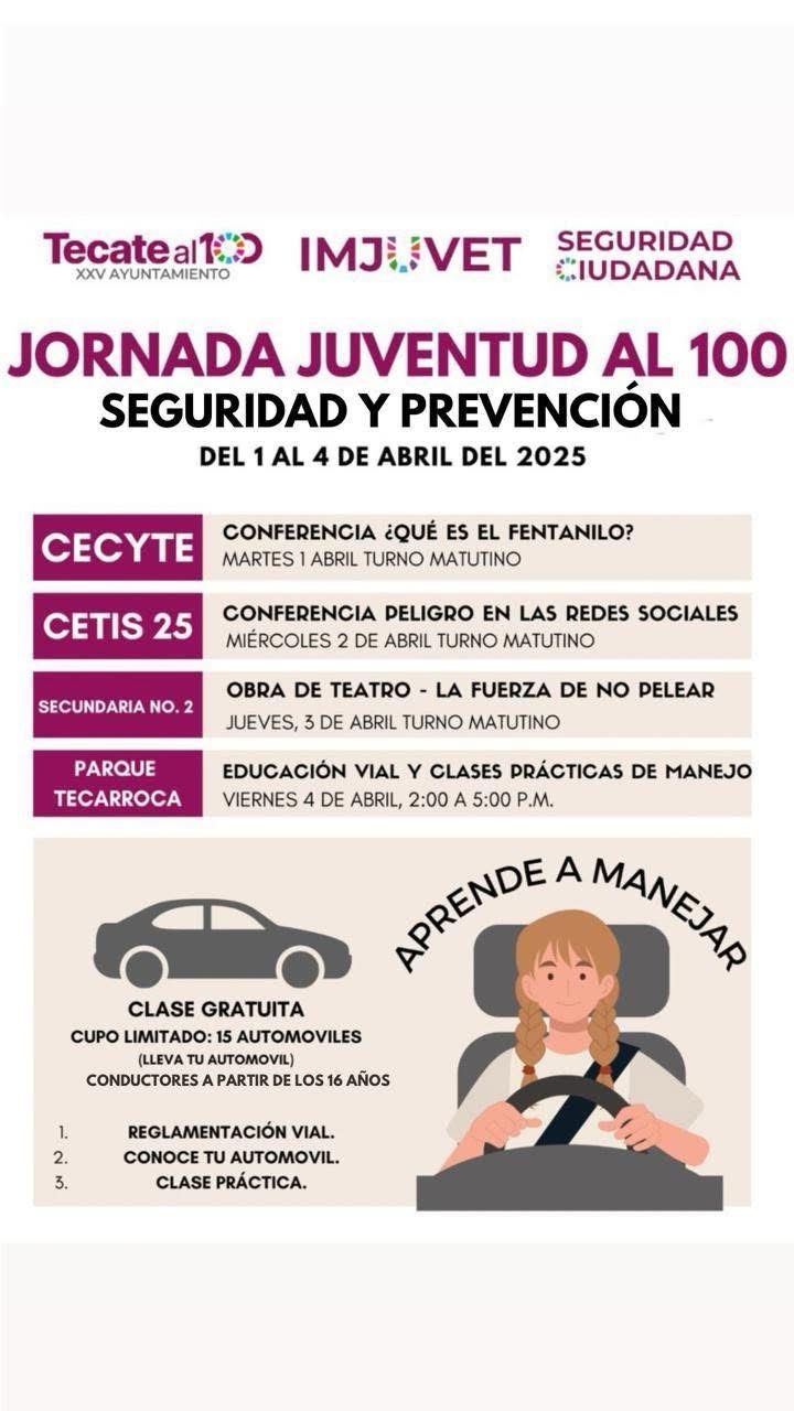 IMJUVET IMPULSA LA SEGURIDAD Y PREVENCIÓN CON LA “JORNADA JUVENTUD AL 100”