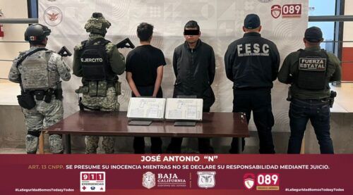 DETIENEN A DOS PERSONAS EN POSESIÓN DE ARMA DE FUEGO EN TECATE