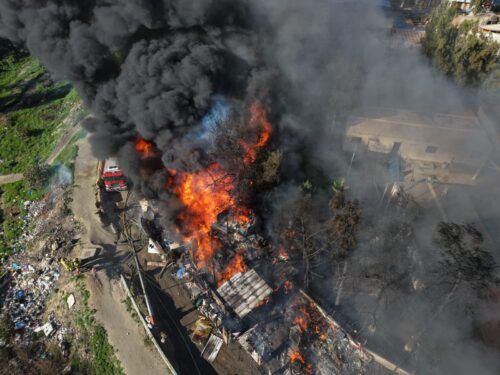INCENDIO AFECTA VIVIENDAS EN LA CUAUHTÉMOC, TECATE