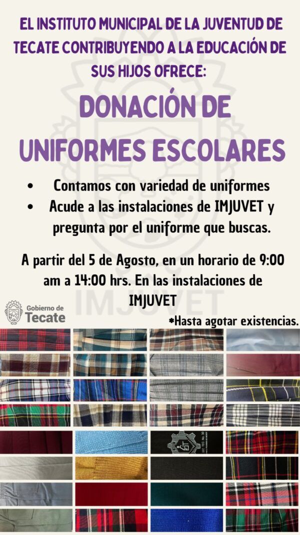 OFRECE IMJUVET UNIFORMES ESCOLARES A ESTUDIANTES EN SITUACIÓN VULNERABLE PARA EL PRÓXIMO CICLO ESCOLAR