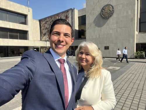 Roman Cota Presidente Municipal de Tecate y la Directora de Seguridad Ciudadana Marina Calderón