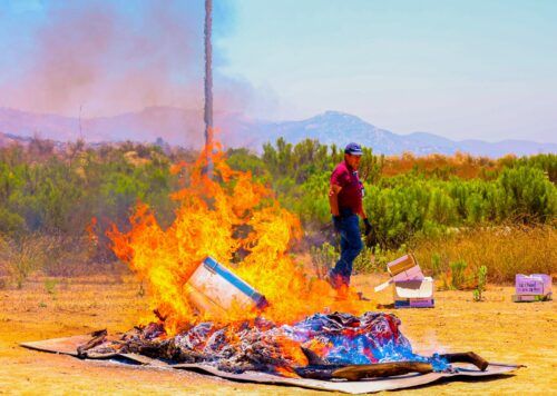 FISCALÍA GENERAL DEL ESTADO REALIZA DESTRUCCIÓN DE MÁS DE 25 KILOS DE NARCÓTICOS EN TECATE